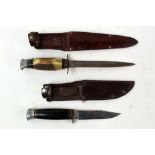 Two fixed blade knives, the first by William Rogers Sheffield,