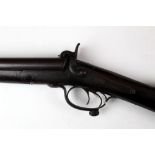 John Blissett London, a Pinfire side by side shotgun, with 19 3/4" Damascus barrels,