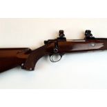 Sako a L61R Finnbear cal 264 bolt action rifle, fitted with scope rings. Serial No. 42987.