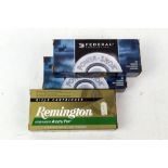 Sixty Federal cal 222 Remington 50 grain soft point rifle cartridges,