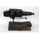 An early Georgian Gamekeepers flintlock swing gun, circa 1820 for warning against poachers,