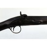 A percussion single barrelled sporting gun, having a 30 1/4" barrel, the lock signed but illegible.