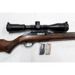 A Marlin Firearms Company Model 995 cal 22 LR self loading rifle, fitted with a Hawke Varmint 2.