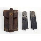 Two Colt 1911 pistol magazines First World War period,