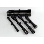 Four telescopic sights, a Nikko Stirling Gold Crown 4 - 12 x 40,