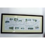 Nigel Houndsworth, a signed fisherman's map of the salmon pools on the River Dee, 33 x 97 cm,