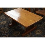 Chunky rectangular oak coffee table, height 40 cm, width 90 cm,