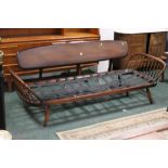 Ercol settee, height to seat 28 cm, width 108 cm,