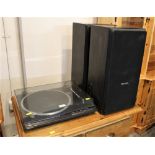 Technics SL-QD33 turntable and speakers