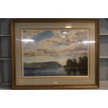 Jim Ridout picture of Ullswater from Howthorn landing stage, Beckstones Gallery label verso, framed,