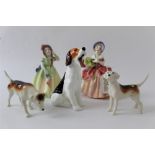 Two Beswick hounds,