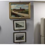 Two reproduction prints of Maryport and painting of Maryport Station by RT Gilmour