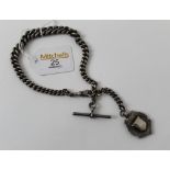 Silver watch chain and fob