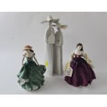 Two Royal Doulton figurines "Special Celebration" and "Best Wishes" and Lladro figurine of two nuns
