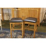 Pair of leatherette topped kitchen chairs (AF)