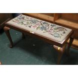 Floral tapestry upholstered 2 seater window seat, height 50 cm, width 100 cm,