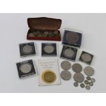 Collection of coins, crowns,