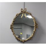 Gilt metal framed mirror 47 x 58 cm