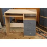 Modern blue and timber effect computer desk (matches 621)