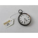 Silver cased pocket watch stamped 935