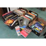 Four boxes of books - Travel Guides, fiction,