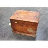 Small wooden trunk of model kit parts, paints,