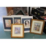 Box of picture frames and Alice in Wonderland prints