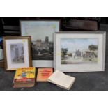 Three children's books and three pictures - watercolour "Yorkshire Farm Wensleydale" by Clifford