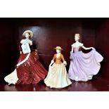Coalport figurine "Marilyn" and two Doulton figurines "Autumn Stroll" and "Rachel"