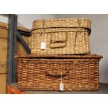 Two picnic hamper baskets,