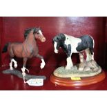 Border Fine Arts Welsh cob horse and mare and foal