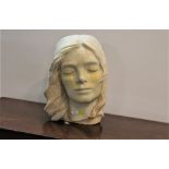 Sculptured bust by Josephina Vasconcelles "Perchance to Dream" height 35 cm