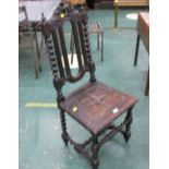 Late Victorian/Early Edwardian oak carved chair