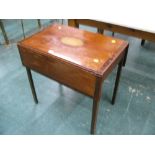 Edwardian shell inlaid drop leaf Sutherland style table