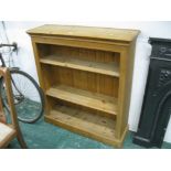 Pine bookcase with adjustable shelves, height 108 cm, width 96 cm,