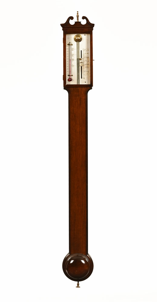 A 20th century mahogany stick barometer,