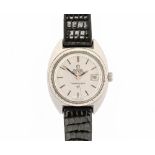 A ladies stainless steel Omega constellation automatic chronometer wristwatch, case width 25 mm.