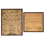 An 18th century sampler by Hannah Decleve,