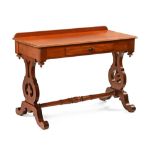 A Victorian mahogany washstand, with single drawer with pierced end supports,