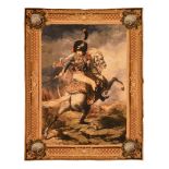 French Jacquard tapestry, depicting The Charging Chasseur, after Theodore Gericault.