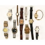 A collection of ten vintage wristwatches, including Seiko, Sekonda etc.