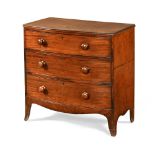 A late 19th century mahogany bowfronted chest of drawers,