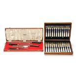 A Harrods of London carving set, cased,