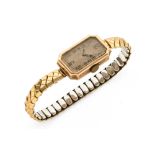 An Art Deco 9 ct gold cased Cyma wristwatch.