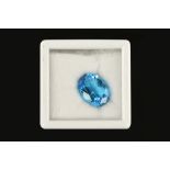 A loose 10 ct blue topaz, oval.