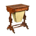 An early 19th century rosewood work table,