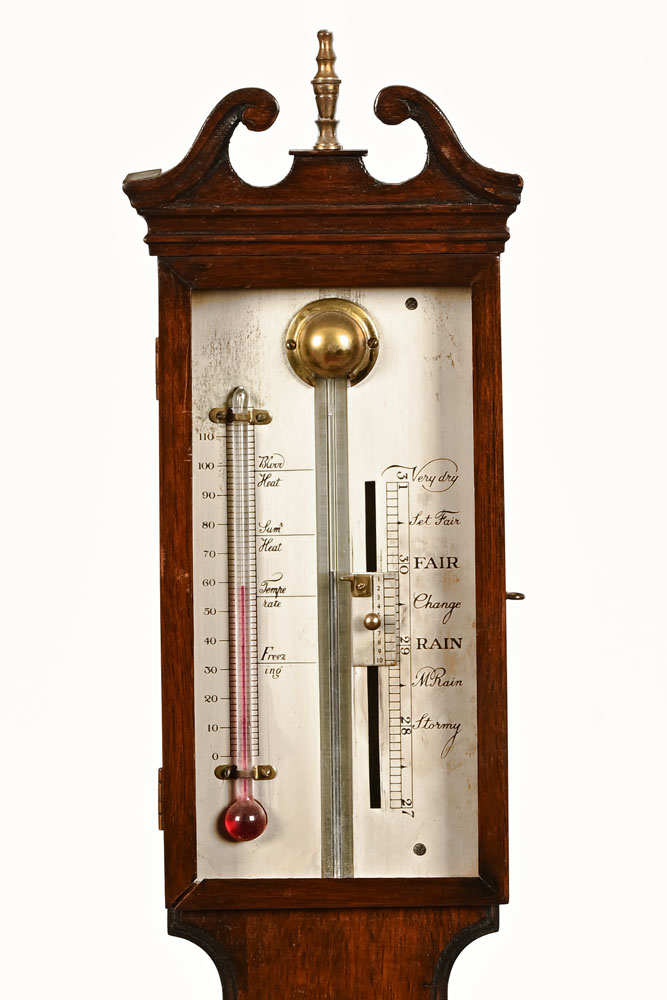 A 20th century mahogany stick barometer, - Image 2 of 2