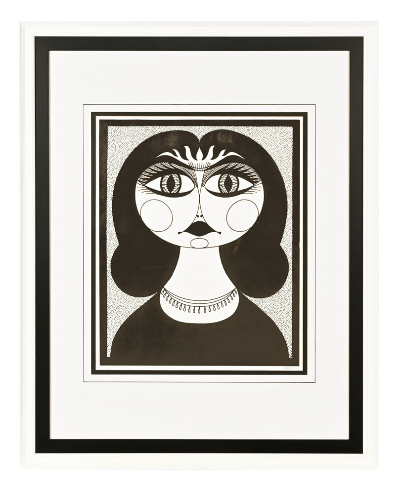 Theodore Major (1908-1999), lady in black, signed in the margin lower right, screen print.