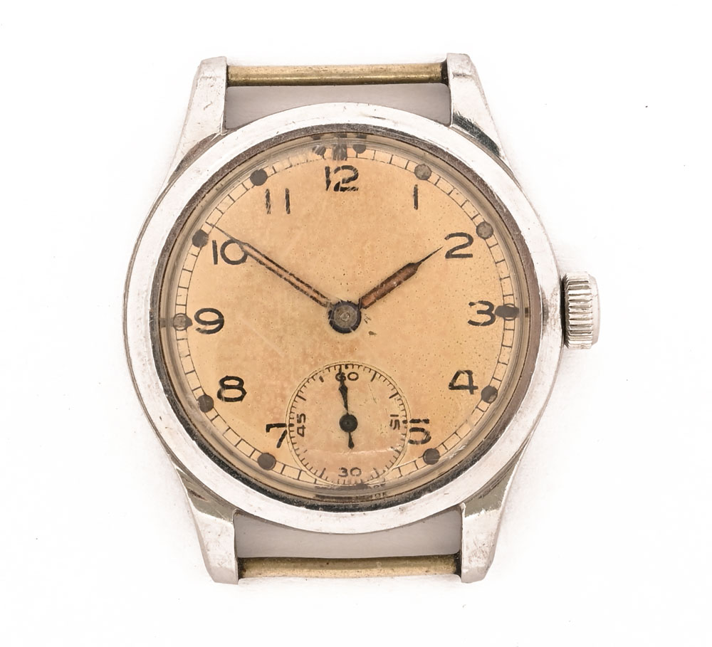 A 1940's World War II Lemania British military wristwatch,