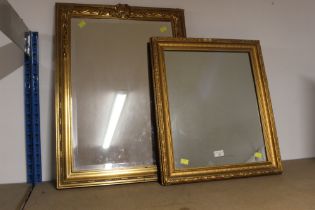 Two mirrors in gilt coloured frames
